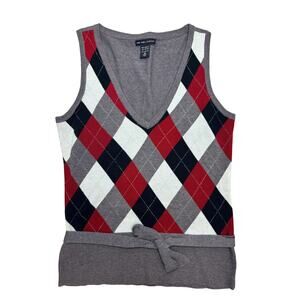 Chic preppy women’s argyle sweater vest - Size M 🧶
